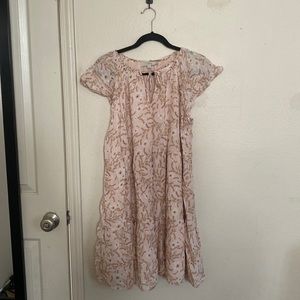 LOFT Petite Floral Vine Tiered Dress